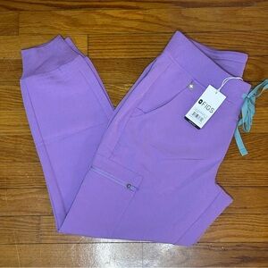 Figs High Waisted Zamora Jogger Scrub Pants - Lilac Down